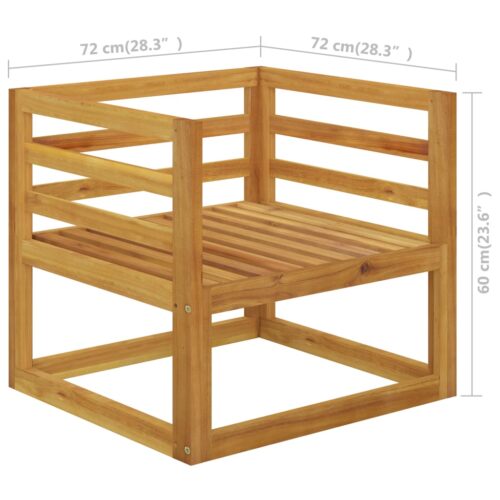 Garden Chair with Dark Grey Cushions Solid Acacia Wood - Image 5