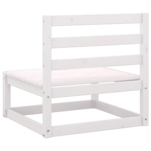 3-Piece Garden Lounge Set with Cushions White Solid Pinewood - Image 5