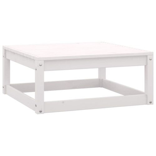 3-Piece Garden Lounge Set with Cushions White Solid Pinewood - Image 6