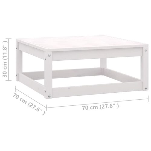 3-Piece Garden Lounge Set with Cushions White Solid Pinewood - Image 9