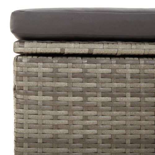 2-Seater Garden Sofa with Cushions Grey Poly Rattan - Image 9