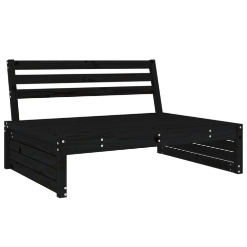 Middle Sofa Black 120x80cm Solid Wood Pine - Image 6