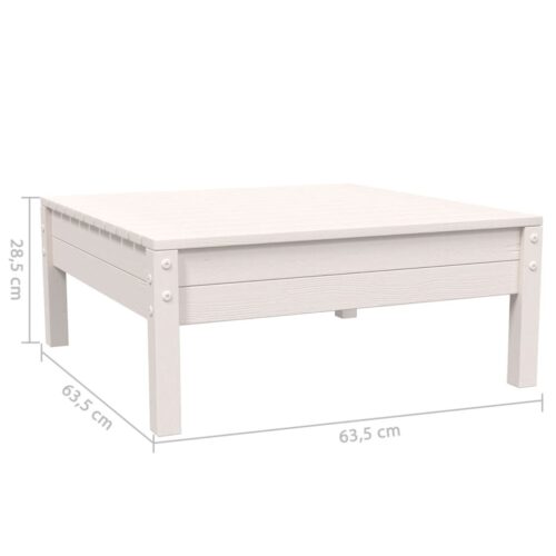 3-Piece Garden Lounge Set with Cushions White Solid Pinewood - Image 9