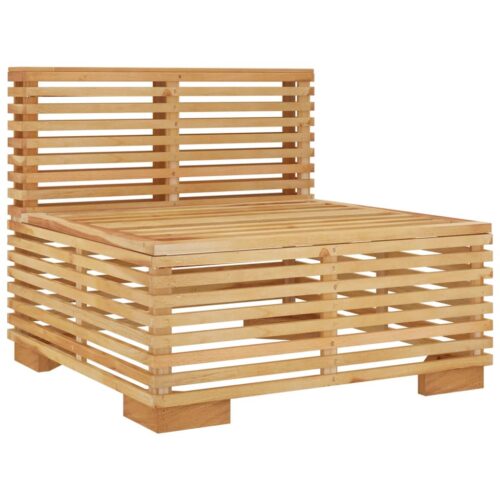 Garden Middle Sofa with Cream Cushions Solid Wood Teak - Image 6