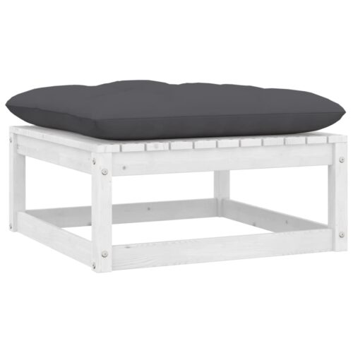 White Pine Wood Outdoor Footstool Garden Patio Bench Ottoman Stool Chair Seat - Image 2