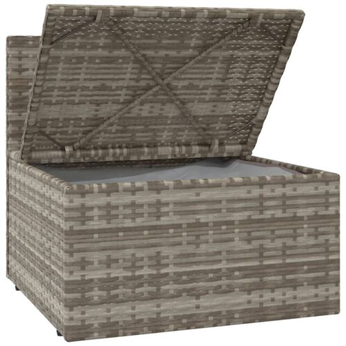 Garden Middle Sofa with Cushion Grey 57x57x56cm Poly Rattan - Image 7