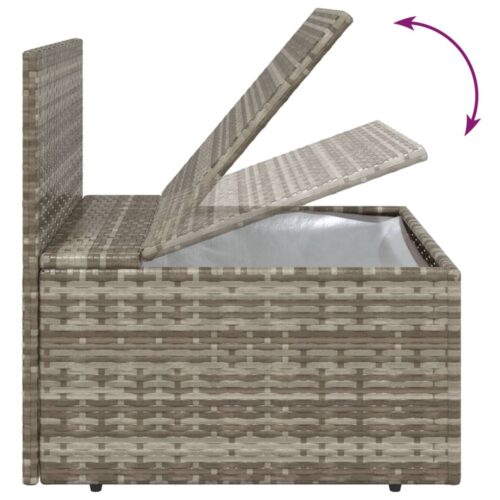 Garden Middle Sofa with Cushion Grey 57x57x56cm Poly Rattan - Image 8