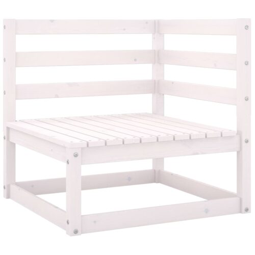 Garden 2-Seater Sofa White Solid Wood Pine - Image 4