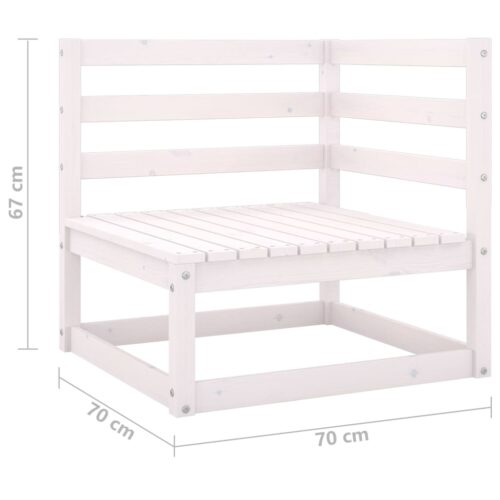 Garden 2-Seater Sofa White Solid Wood Pine - Image 6
