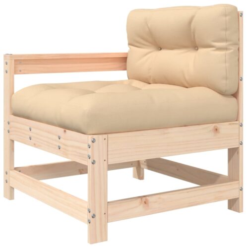3-Piece Garden Lounge Set with Cushions Solid Wood - Image 5