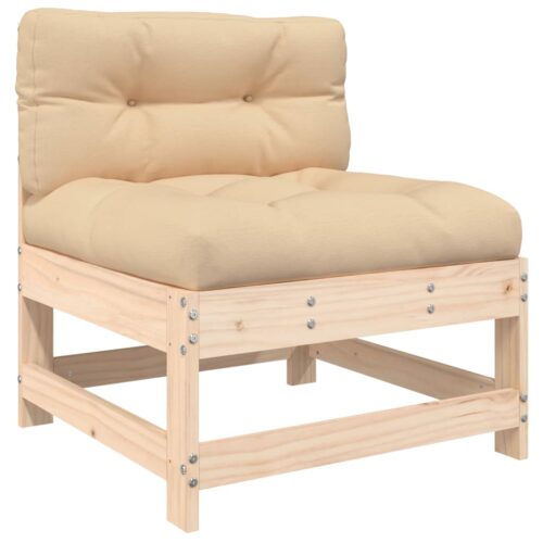 3-Piece Garden Lounge Set with Cushions Solid Wood - Image 6