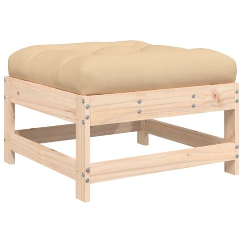 3-Piece Garden Lounge Set with Cushions Solid Wood - Image 7