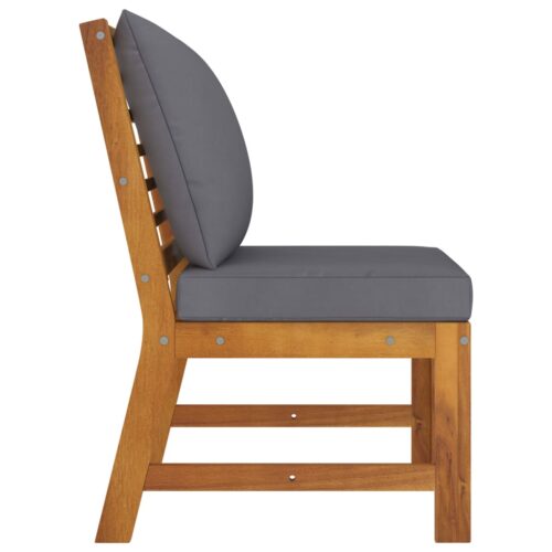 3-Piece Garden Lounge Set with Dark Grey Cushion Solid Acacia Wood - Image 10