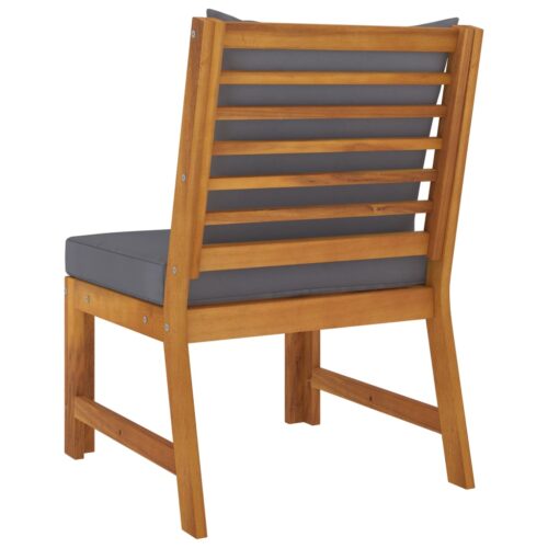 3-Piece Garden Lounge Set with Dark Grey Cushion Solid Acacia Wood - Image 11