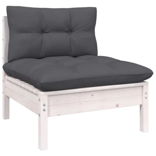 3-Seater Garden Sofa with Anthracite Cushions Solid Pinewood - Image 6