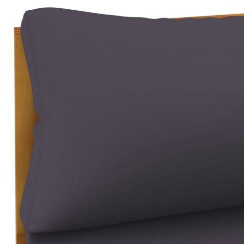 Sectional Middle Sofa with Dark Grey Cushions Solid Acacia Wood - Image 6