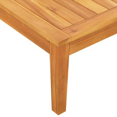 Garden Bench with Table Cream White Cushions Solid Acacia Wood - Image 7