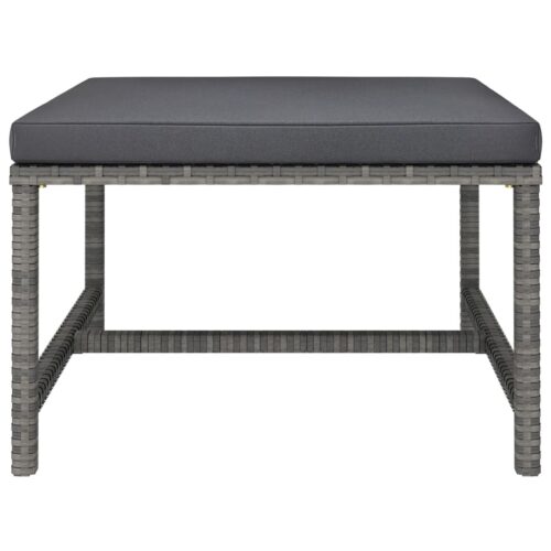 4-Piece Garden Lounge Set with Cushions Poly Rattan Grey - Image 11