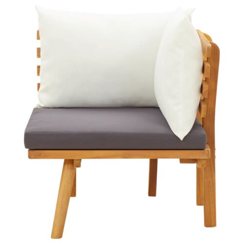 Garden Corner Sofa with Cushions Solid Acacia Wood - Image 3