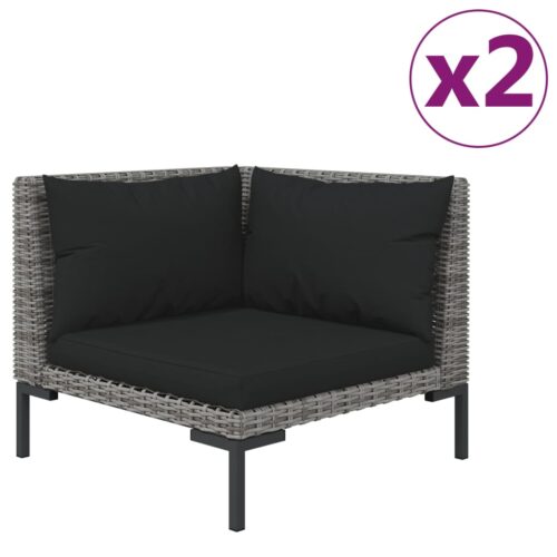 2-Piece Outdoor Sofa Garden Patio Wicker Rattan Loveseat Cushions Lounge Chair - Image 3