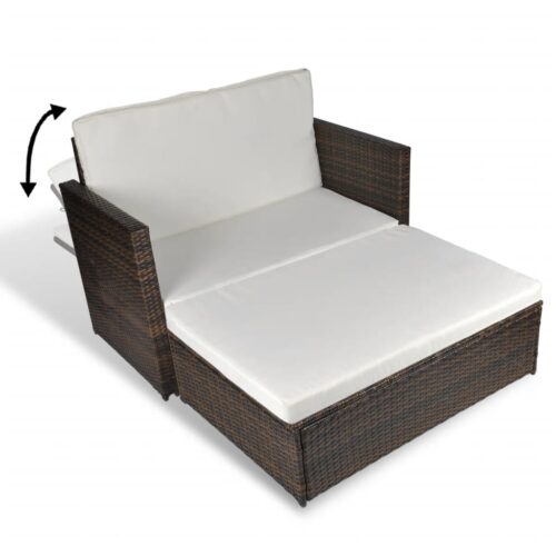 Garden Sofa Poly Rattan Brown - Image 3
