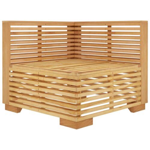 Garden Corner Sofa with Cream Cushions Solid Wood Teak - Image 6