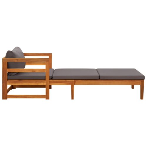 Outdoor Sun Lounger Wood Timber Garden Patio Beach Daybed Lounge Chair - Image 3