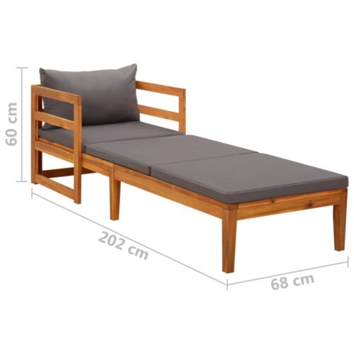 Outdoor Sun Lounger Wood Timber Garden Patio Beach Daybed Lounge Chair - Image 9