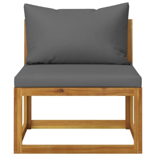 2-Piece Sofa Set with Dark Grey Cushions Solid Acacia Wood - Image 7
