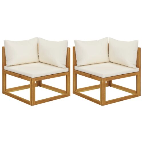 Sectional Corner Sofas 2pcs with Cushions Cream White