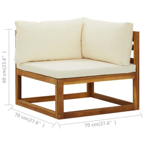 Sectional Corner Sofas 2pcs with Cushions Cream White - Image 9