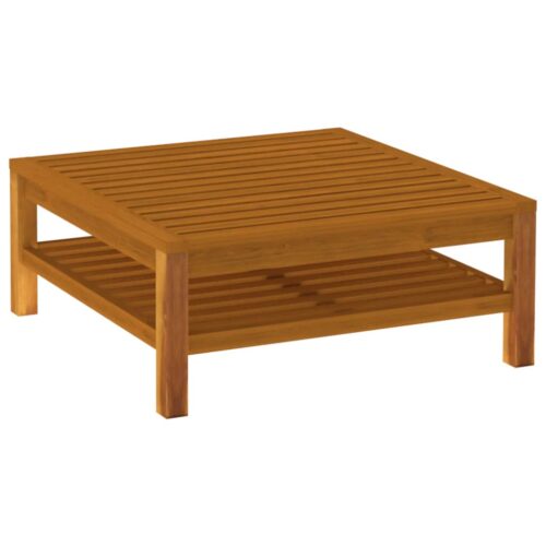 3-Piece Garden Lounge Set with Cream White Cushions Acacia Wood - Image 3