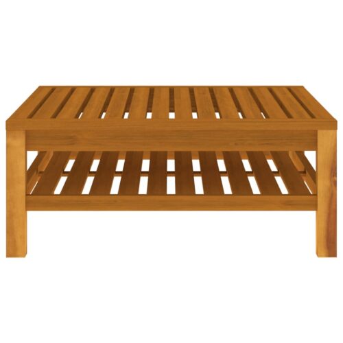 3-Piece Garden Lounge Set with Cream White Cushions Acacia Wood - Image 5
