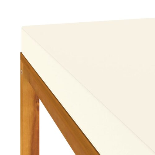 3-Piece Garden Lounge Set with Cream White Cushions Acacia Wood - Image 9