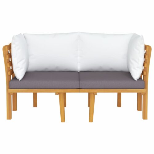 2-Seater Garden Sofa with Cushions Solid Acacia Wood - Image 3