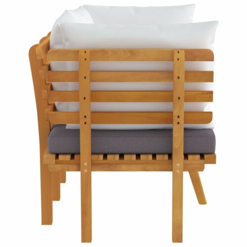2-Seater Garden Sofa with Cushions Solid Acacia Wood - Image 4