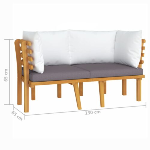 2-Seater Garden Sofa with Cushions Solid Acacia Wood - Image 7
