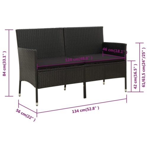 3-Seater Garden Sofa Wicker Rattan Outdoor Patio Lounge Dining Chair Loveseat - Image 8