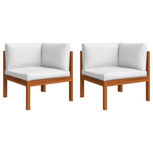 Garden Corner Sofas 2pcs with Cushions Solid Acacia Wood