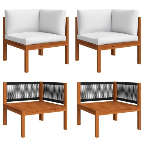 Garden Corner Sofas 2pcs with Cushions Solid Acacia Wood - Image 2
