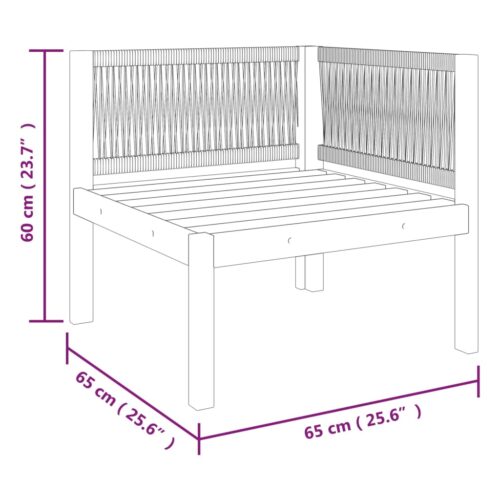 Garden Corner Sofas 2pcs with Cushions Solid Acacia Wood - Image 10