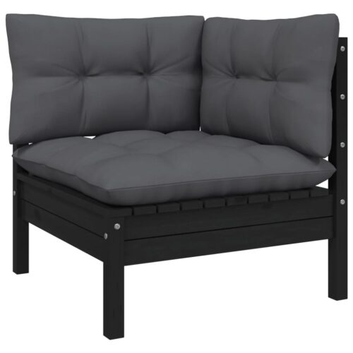 2-Seater Garden Sofa with Anthracite Cushions Solid Wood Pine - Image 4
