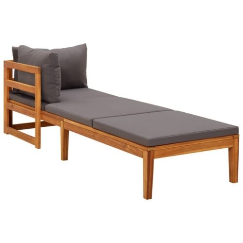 Outdoor Sun Lounger Acacia Wood Timber Garden Patio Lounge Daybed Recliner Chair