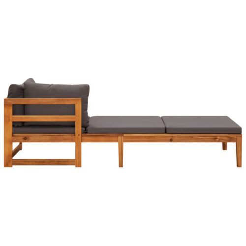 Outdoor Sun Lounger Acacia Wood Timber Garden Patio Lounge Daybed Recliner Chair - Image 3