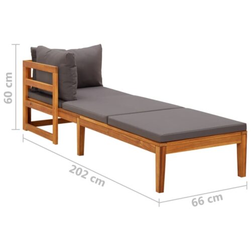 Outdoor Sun Lounger Acacia Wood Timber Garden Patio Lounge Daybed Recliner Chair - Image 8