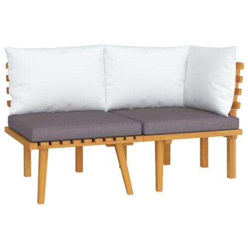 2-Piece Garden Lounge Set with Cushions Solid Acacia Wood