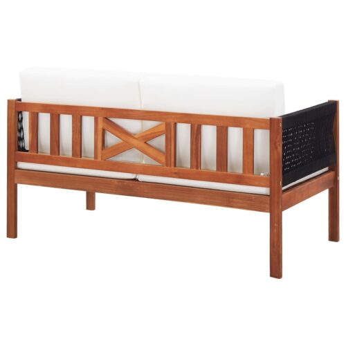 Garden Sofa 2-Seater Solid Acacia Wood - Image 4