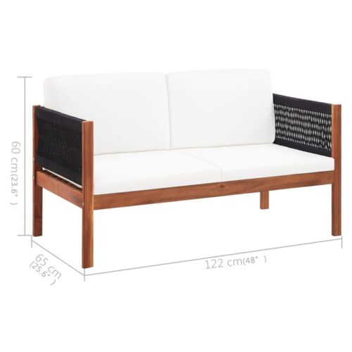 Garden Sofa 2-Seater Solid Acacia Wood - Image 7