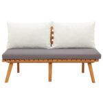 Garden Bench with Cushions 115cm Solid Acacia Wood