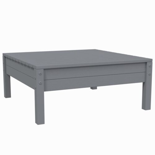 3-Piece Garden Lounge Set with Cushions Grey Solid Pinewood - Image 7